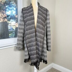 INSIGHT New York Geometric Knit Cardigan Womens 12 Wool Blend Lined Boho Chic